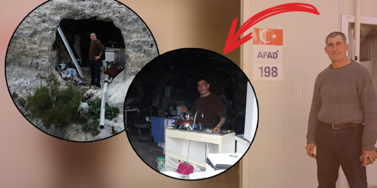İki Yıldır Mağarada Yaşayan Depremzedeye Huzur Vermeyen Hediye
