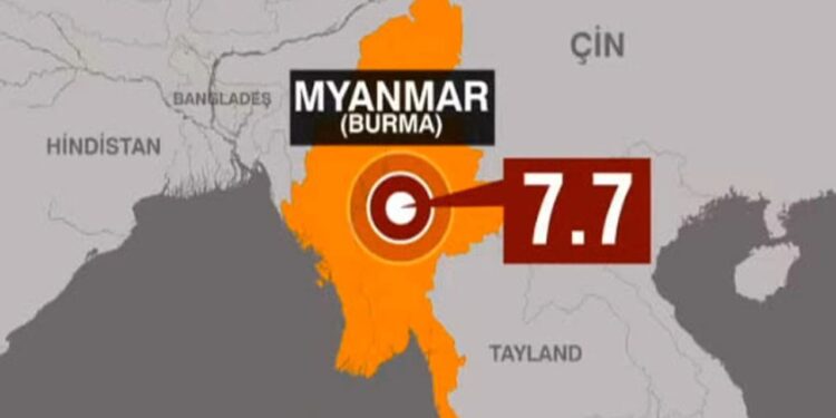 Myanmar’da 7,7 büyüklüğünde deprem