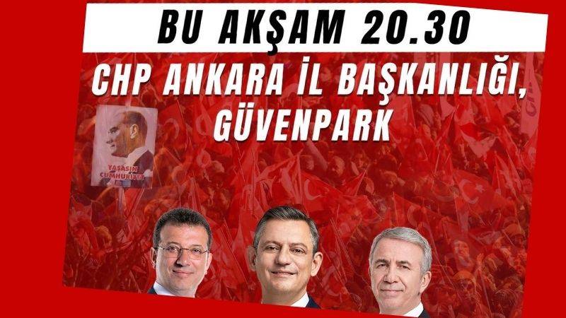 Özgür Özel Saraçhane'de, Mansur Yavaş Güvenpark'ta olacak