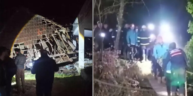 Sinop’ta heyelan: 3 ev, 1 samanlık yıkılırken 4 kişi yaralandı
