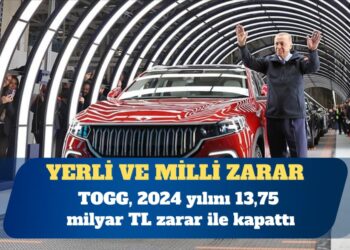TOGG, 2024 yılını 13,75 milyar TL zarar ile kapattı