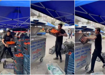 Çorum'da domatesleri çöpe döken pazarcıya milyonluk para cezası