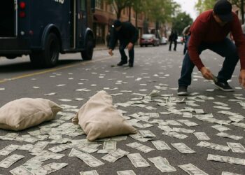 Film Gibi Olay! Para Taşıyan Kamyondan 11 Milyon Lira Saçıldı, Mahalleli Dakikalar İçinde Topladı