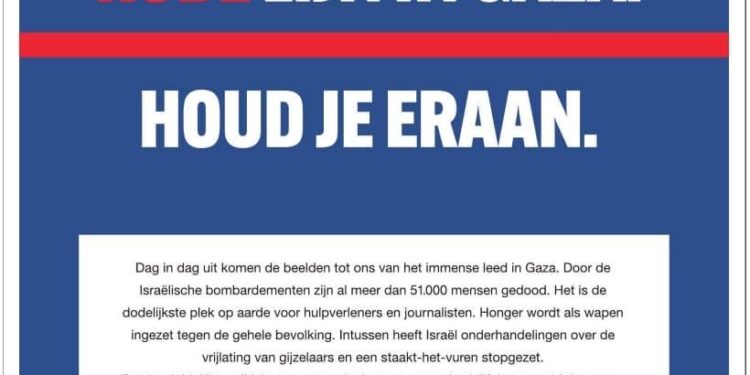 Hollanda’da muhalefet partileri Gazze için ortak ilanla hükümeti uyardı: “Kırmızı çizgi çoktan aşıldı”