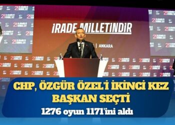 Özgür Özel, 1276 oyun 1171’ini alarak tekrar CHP Genel Başkanı seçildi