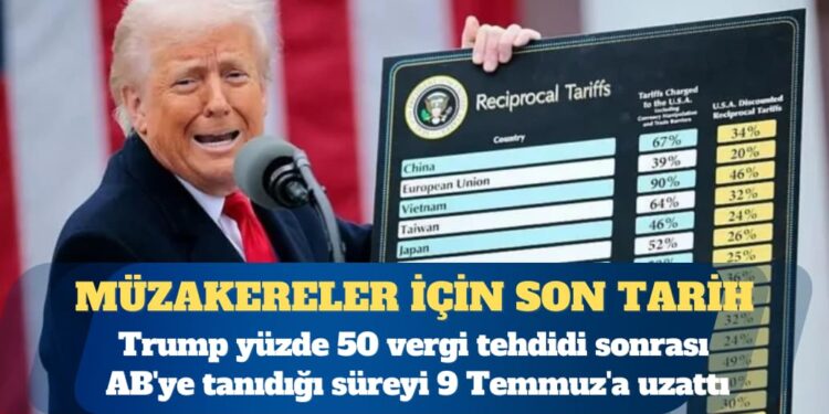 ABD Başkanı Donald Trump yüzde 50 vergi tehdidi sonrası AB’ye tanıdığı süreyi 9 Temmuz’a uzattı