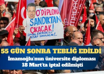 Diploma iptal kararı 55 gün sonra Ekrem İmamoğlu’na tebliğ edildi