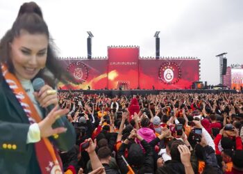 Galatasaray'ın Tarihi Gecesine Ebru Yaşar Damgası! Şarkılarıyla Sahneyi Yıktı Geçti