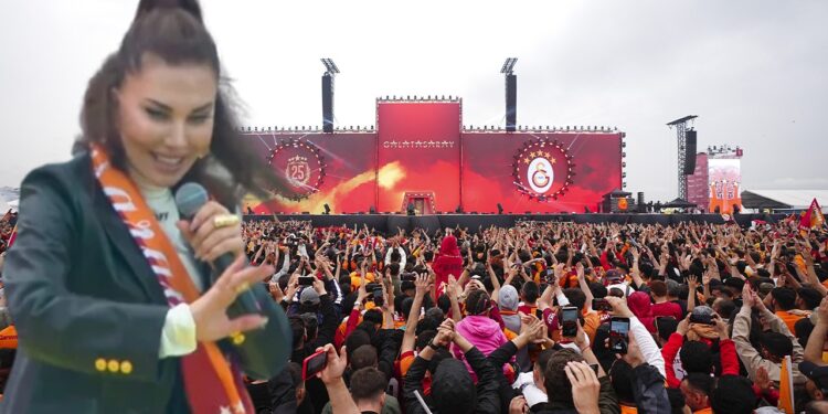 Galatasaray'ın Tarihi Gecesine Ebru Yaşar Damgası! Şarkılarıyla Sahneyi Yıktı Geçti