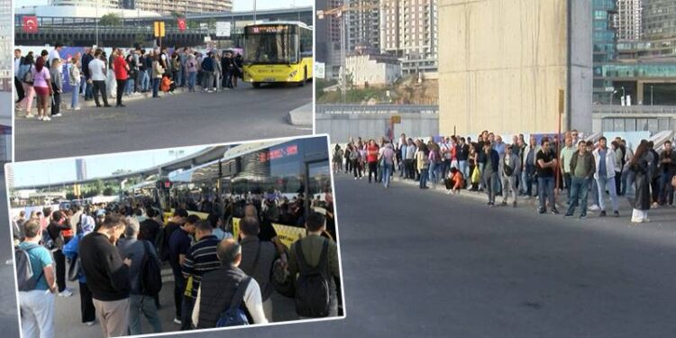 İstanbul'da halk otobüsleri kontak kapattı; duraklarda yoğunluk oluştu