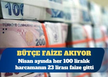 Nisan ayında merkezi yönetim bütçesinden yapılan her 100 liralık harcamanın 23 lirası faize gitti