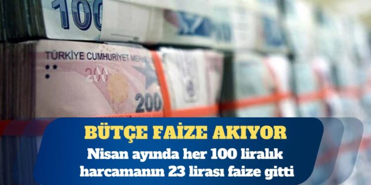 Nisan ayında merkezi yönetim bütçesinden yapılan her 100 liralık harcamanın 23 lirası faize gitti