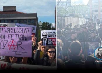 Öğrencilerin yürüyüşüne çevik kuvvet engeli; 96 öğrenci gözaltında