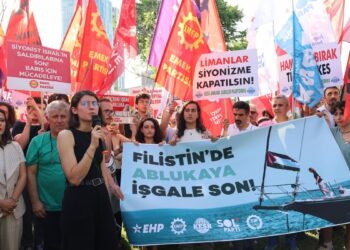 ABD Büyükelçiliği önünde Filistin protestosu