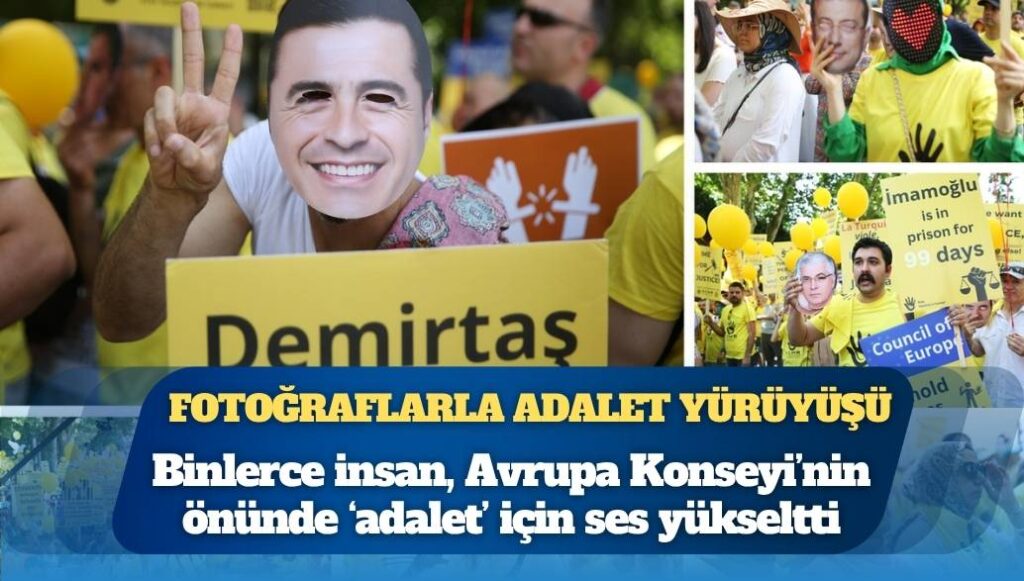 Fotoğraflarla Adalet Yürüyüşü: Binlerce insan, Avrupa Konseyi’nin önünde ‘adalet’ için ses yükseltti