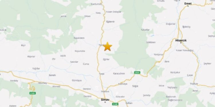Kütahya'da Gece Yarısı 3.5 Büyüklüğünde Deprem