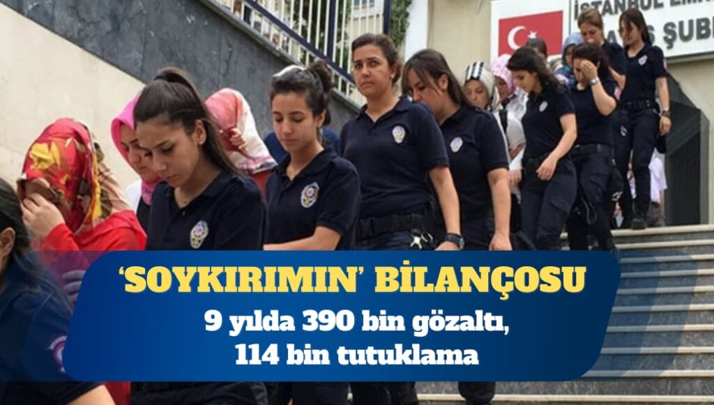 ‘Soykırımın’ bilançosu: 9 yılda 390 bin gözaltı, 114 bin tutuklama