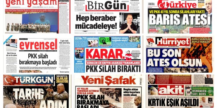 Tarihi tören gazetelerin ilk manşetinde