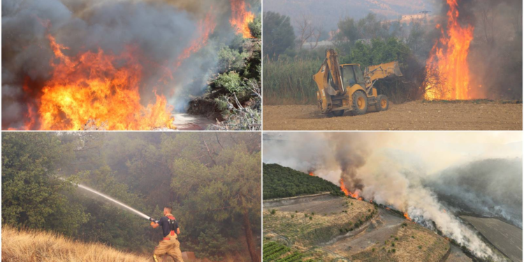 3 ilçede alevlerle mücadele devam ediyor