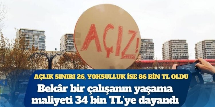 Açlık sınırı 26, yoksulluk ise 86 bin TL oldu