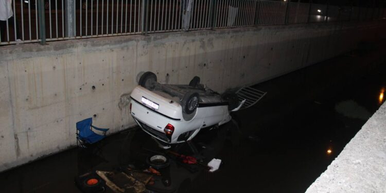 Kayseri'de Otomobil Kanala Uçtu! 1 Yaralı
