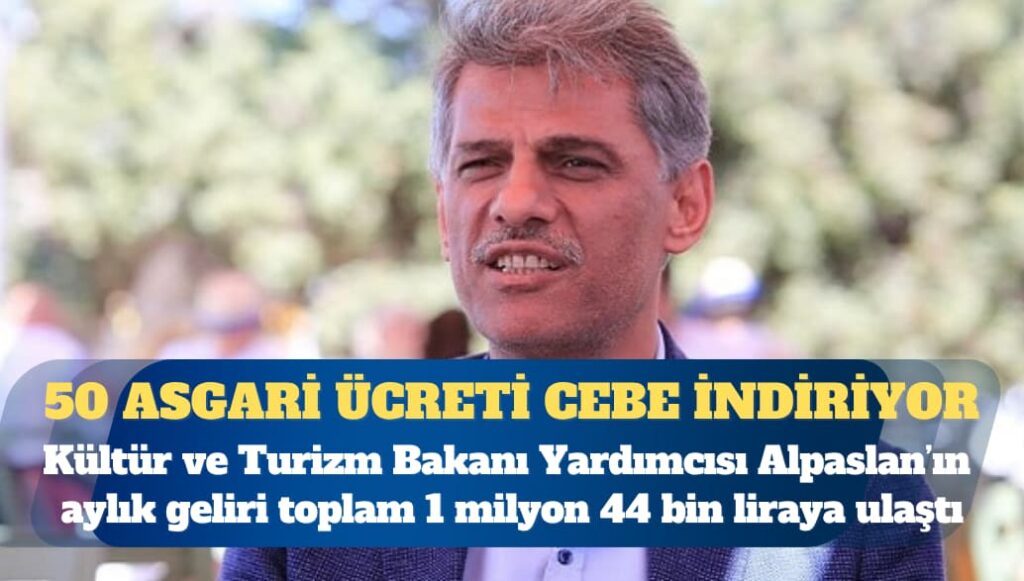 Kültür ve Turizm Bakanı Yardımcısı Nadir Alpaslan’ın aylık geliri toplam 1 milyon 44 bin liraya ulaştı