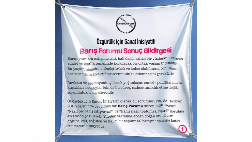 Sanatçılardan 8 başlıklı süreç önerisi