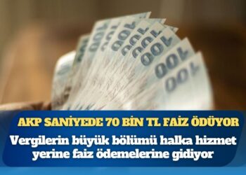 Vergilerin saniyede 70 bini, ayda 185 milyar lirası faize gitti