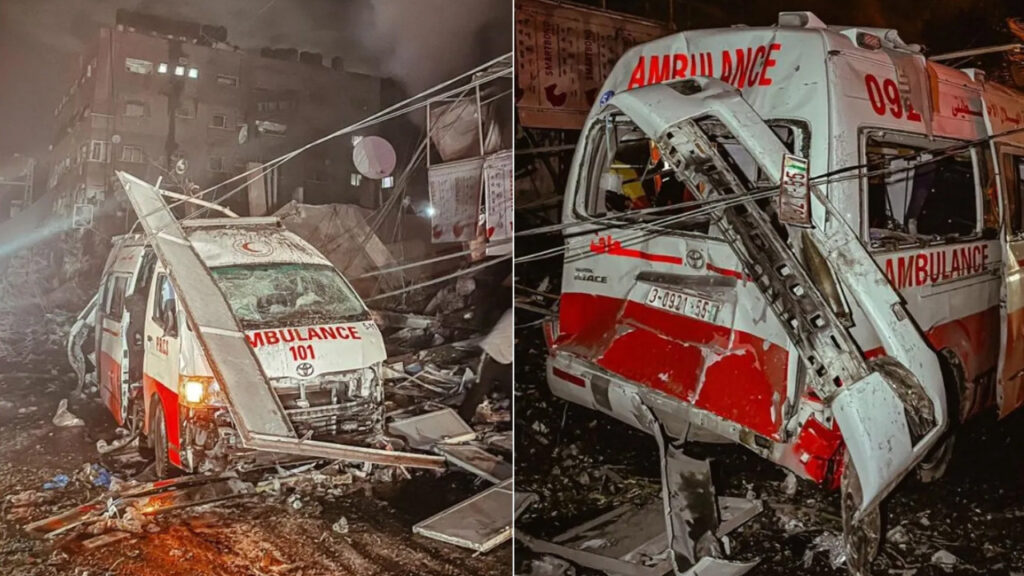 İsrail, Gazze'deki Filistin Kızılayı'nı Vurdu! Ölü ve Yaralılar Var