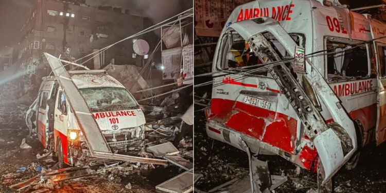 İsrail, Gazze'deki Filistin Kızılayı'nı Vurdu! Ölü ve Yaralılar Var