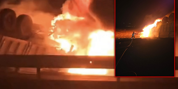 Mardin'de Feci Kaza... Devrilen TIR'da Mahsur Kalan Şoför Yanarak Can Verdi