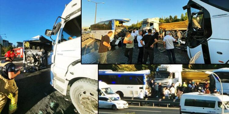 TEM Otoyolu'nda zincirleme trafik kazası; 1 ölü, 21 yaralı