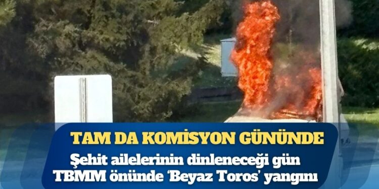Tam da komisyon gününde: Meclis önünde Beyaz Toros yakma eylemi