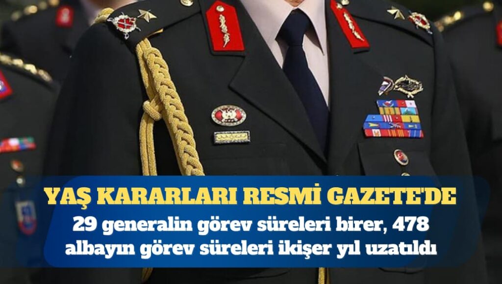 YAŞ kararları Resmi Gazete’de: Terfi eden generallerin tam listesi