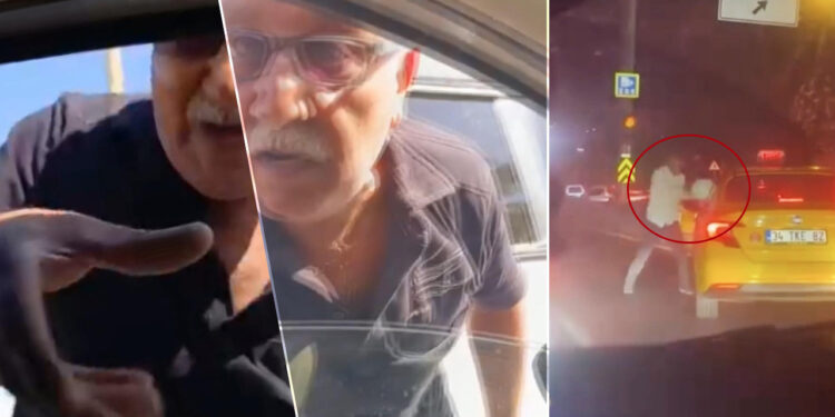 Yerler Farklı Magandalık Aynı! Biri Sürücüyü Yumrukladı, Diğeri Kaskla Camı Kırmaya Çalıştı