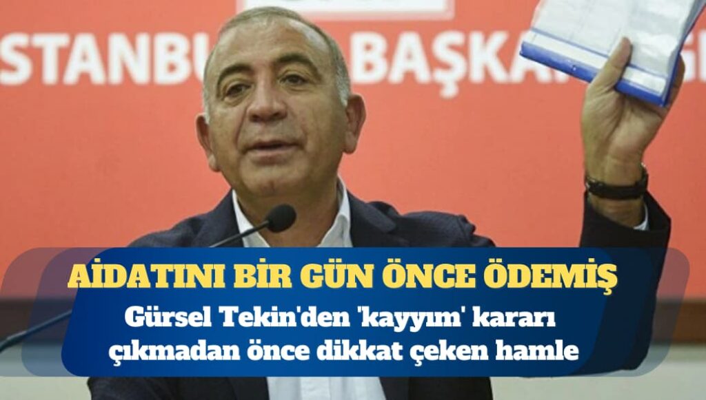 Gürsel Tekin’den ‘kayyım’ kararı çıkmadan önce dikkat çeken hamle