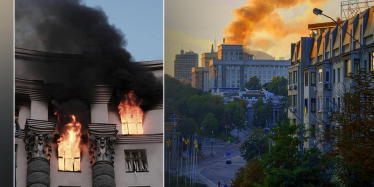 Rusya-Ukrayna Savaşında Bir İlk! Kiev’de Hükümet Binası Vuruldu… 805 İHA, 13 Füze, 3 Can Kaybı