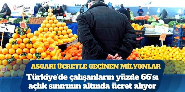 Türkiye’de çalışanların yüzde 66’sı açlık sınırının altında ücret alıyor