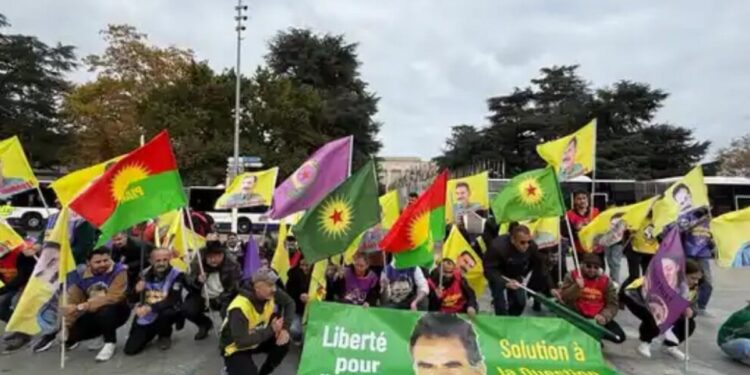 Cenevre’de eylem: Önder Apo özgür olmadan barış gelmez