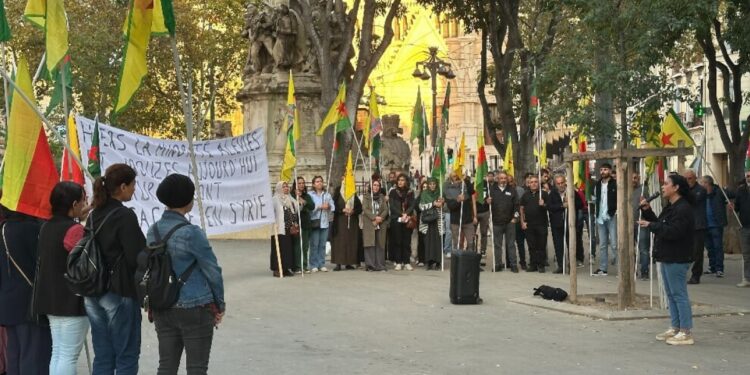 Avrupa’da Şêxmeqsûd ve Eşrefiyê’ye yönelik saldırılar protesto edildi