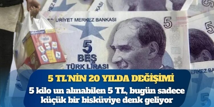 5 TL’nin 20 yılda değişimi: 2005’te poşet dolduruyordu