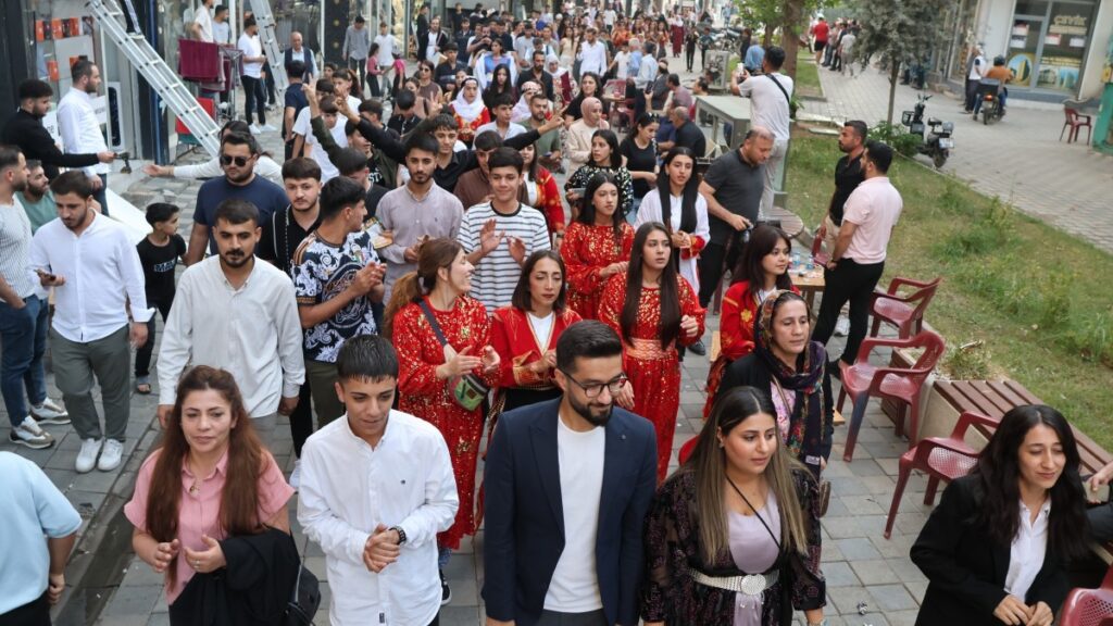 Cizîr 1. Kadın Govend Festivali'ne çağrı ziyareti yürüyüşe döndü
