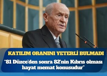 Devlet Bahçeli, KKTC seçiminin katılım oranını yeterli bulmadı: “81 Düzce’den sonra 82’nin Kıbrıs olması hayat memat konusudur”