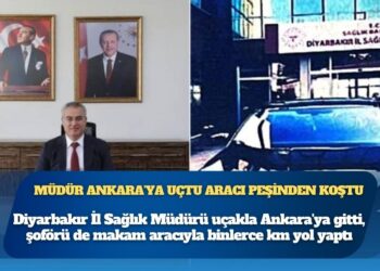 Diyarbakır İl Sağlık Müdürü uçakla Ankara’ya gitti, şoförü de makam aracıyla binlerce km yol yaptı