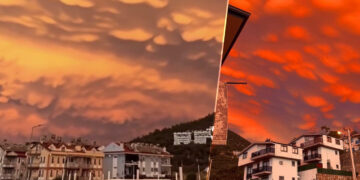 Fethiye'de Görsel Şölen! Gökyüzüne Bakan Telefonuna Sarıldı