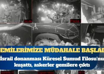İsrail donanması Küresel Sumud Filosu’nu kuşattı, askerler gemilere çıktı