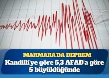Marmara’da deprem: Kandilli’ye göre 5,3 AFAD’a göre 5 büyüklüğünde