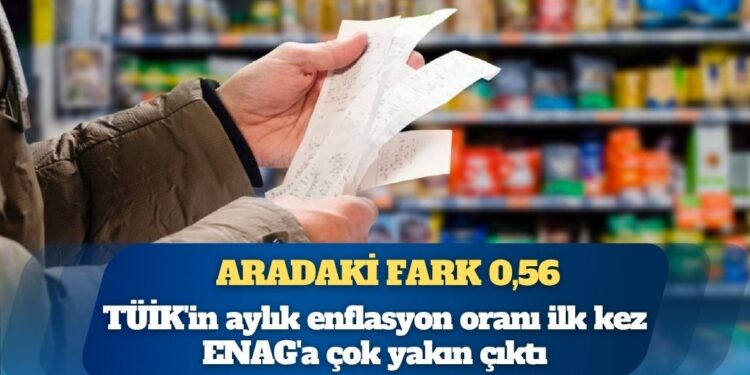 TÜİK’in aylık enflasyon oranı ilk kez ENAG’a çok yakın çıktı