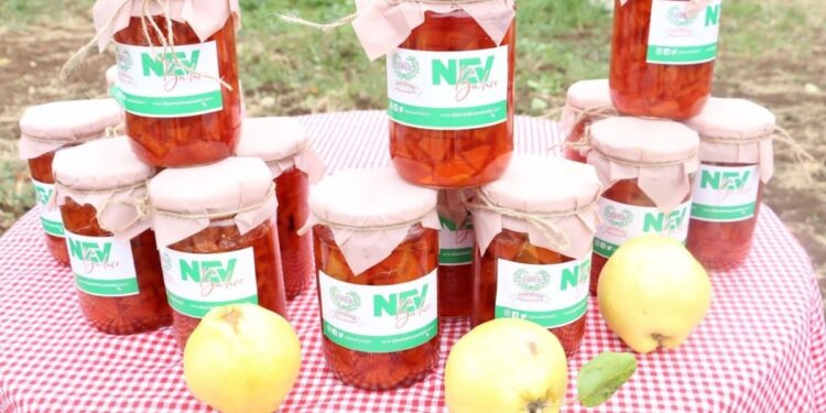 Nev Bahçe’de toplanan ayvalar reçele dönüştü