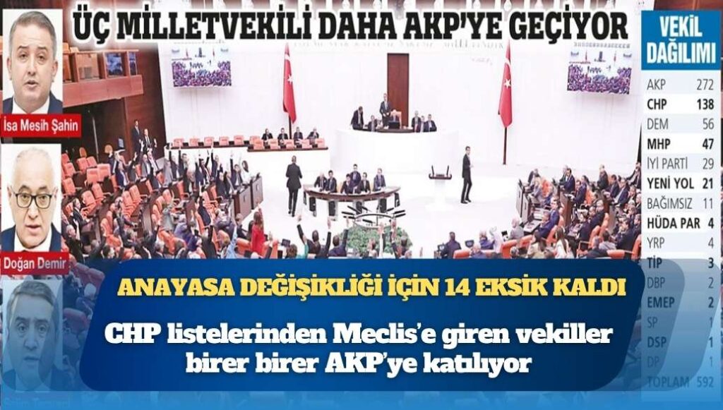2,5 yılda Meclis’te tablo değişti: Anayasa değişikliği için 14 eksik kaldı